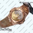 Реплика часов Patek Philippe Nautilus 5711 Rose gold Top-tier Копия один в один Brown&White Dial Diamonds Markers and Bezel Rose gold Bracelet 324CS V3