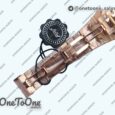Реплика часов Patek Philippe Nautilus 5711 Rose gold Top-tier Копия один в один Brown&White Dial Diamonds Markers and Bezel Rose gold Bracelet 324CS V3