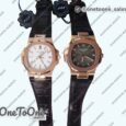 Реплика часов Patek Philippe Nautilus 5711/1R Top-tier Копия один в один Brown&White Textured Dial Brown Leather Strap 324CS