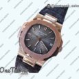 Реплика часов Patek Philippe Nautilus 5711/1R Top-tier Копия один в один Brown&White Textured Dial Brown Leather Strap 324CS