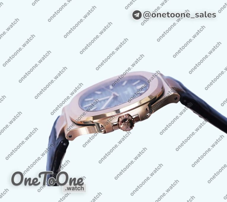 Реплика часов Patek Philippe Nautilus 5711/1R Top-tier Копия один в один Brown&White Textured Dial Brown Leather Strap 324CS