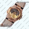 Реплика часов Patek Philippe Nautilus 5711/1R Top-tier Копия один в один Brown&White Textured Dial Brown Leather Strap 324CS