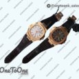 Реплика часов Patek Philippe Nautilus 5711/1R Top-tier Копия один в один Brown&White Textured Dial Brown Leather Strap 324CS