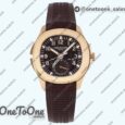 Реплика часов Patek Philippe Aquanaut 5164R Rose gold Top-tier Копия один в один Brown Dial Rubber Strap