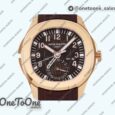 Реплика часов Patek Philippe Aquanaut 5164R Rose gold Top-tier Копия один в один Brown Dial Rubber Strap
