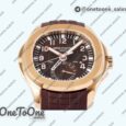 Реплика часов Patek Philippe Aquanaut 5164R Rose gold Top-tier Копия один в один Brown Dial Rubber Strap