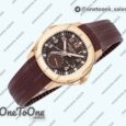 Реплика часов Patek Philippe Aquanaut 5164R Rose gold Top-tier Копия один в один Brown Dial Rubber Strap