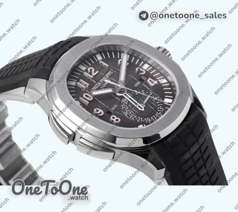 Реплика часов Patek Philippe Aquanaut 5164R Stainless steel Top-tier Копия один в один Black Dial Rubber Strap
