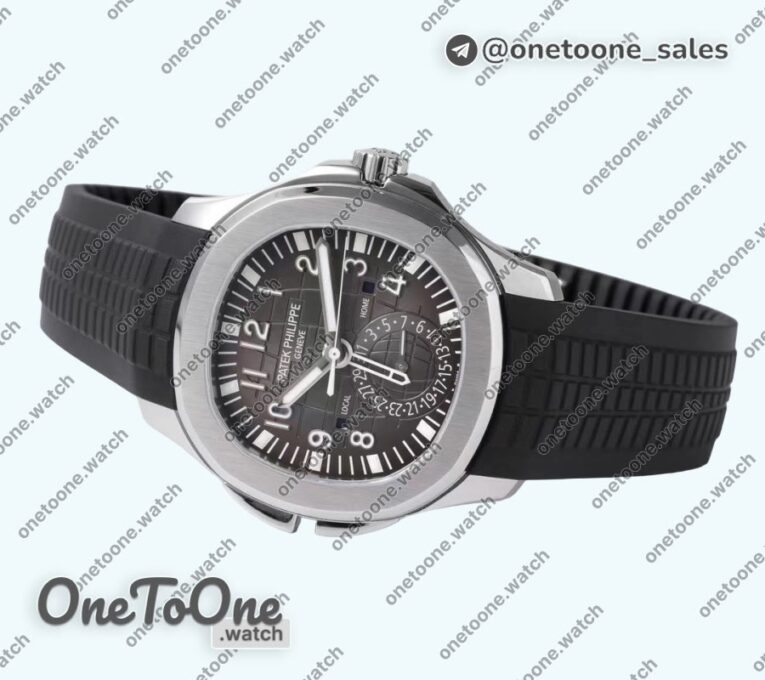 Реплика часов Patek Philippe Aquanaut 5164R Stainless steel Top-tier Копия один в один Black Dial Rubber Strap