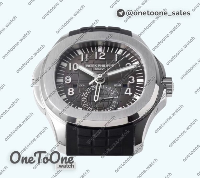 Реплика часов Patek Philippe Aquanaut 5164R Stainless steel Top-tier Копия один в один Black Dial Rubber Strap
