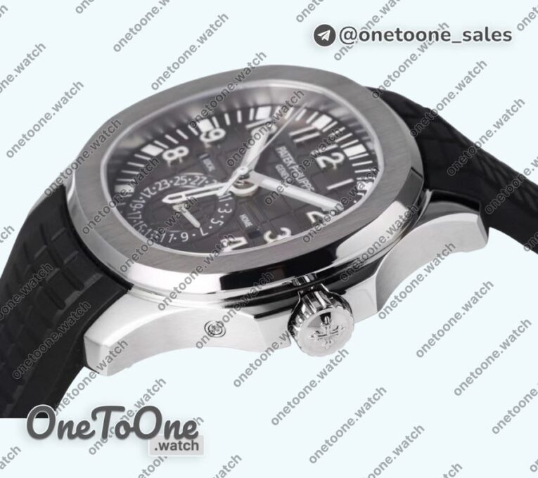 Реплика часов Patek Philippe Aquanaut 5164R Stainless steel Top-tier Копия один в один Black Dial Rubber Strap