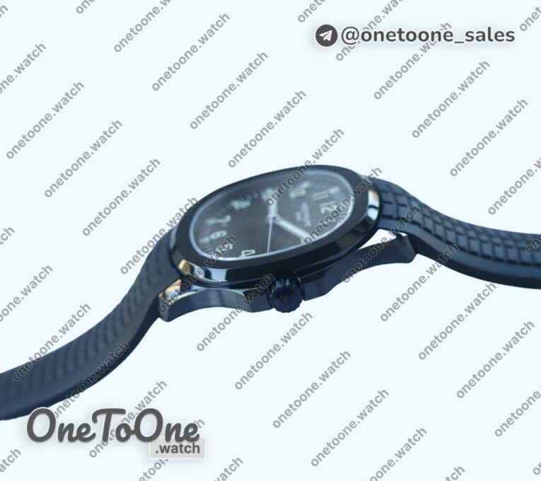 Реплика часов Patek Philippe Aquanaut Black Venom DLC Top-tier Копия один в один Black Dial Rubber Strap 324CS