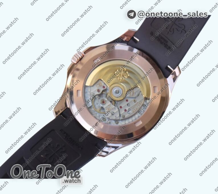 Реплика часов Patek Philippe Aquanaut 5167R Rose gold Top-tier Копия один в один Brown Dial Brown Rubber Strap 324CS
