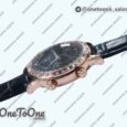 Реплика часов Patek Philippe Grand Complications 6102R Moon Rose gold Black Dial Black Leather Strap TWF