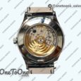 Реплика часов Patek Philippe Complications 5396G Blue Dial Crystal Markers on Black Leather Strap KMF