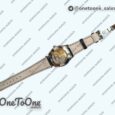 Реплика часов Patek Philippe Complications 5396G Blue Dial Crystal Markers on Black Leather Strap KMF