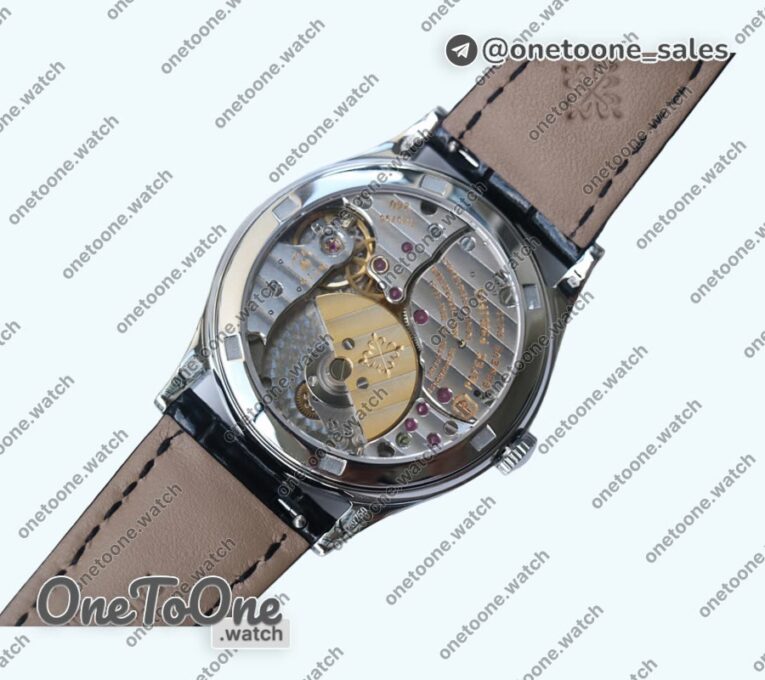 Реплика часов Patek Philippe Calatrava 5088 Stainless steel Top-tier Копия один в один Black Leather Strap (Micro Rotor) FLF