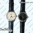 Реплика часов Patek Philippe Calatrava 5227 Stainless steel Top-tier Копия один в один Black&White Dial Black Leather Strap 324CS 3KF