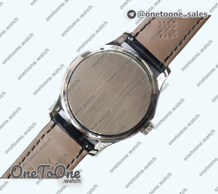Реплика часов Patek Philippe Calatrava 5227 Stainless steel Top-tier Копия один в один Black&White Dial Black Leather Strap 324CS 3KF