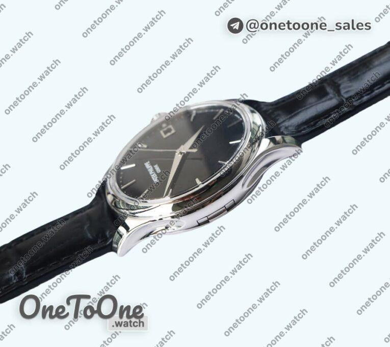 Реплика часов Patek Philippe Calatrava 5227 Stainless steel Top-tier Копия один в один Black&White Dial Black Leather Strap 324CS 3KF