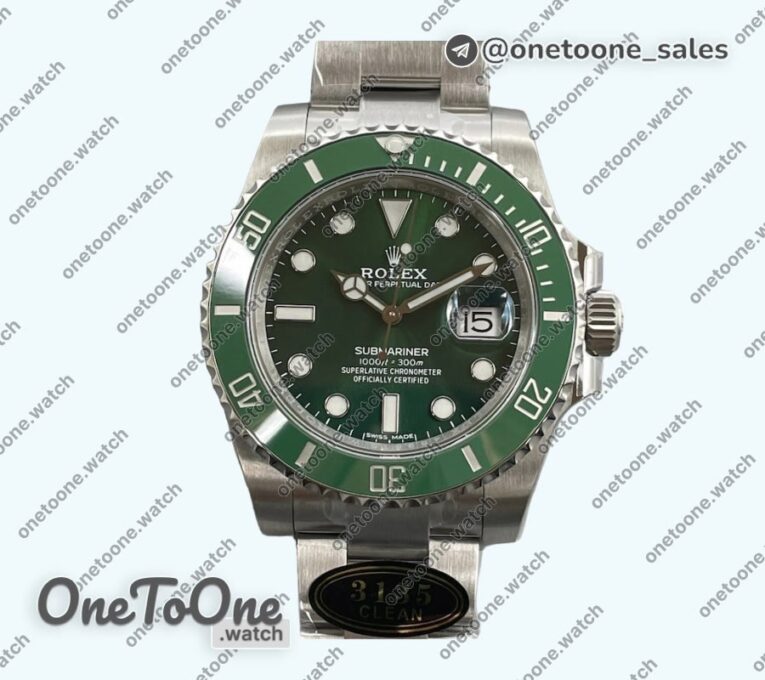 Реплика часов Rolex Submariner 116610 LV Green Ceramic 904L Top-tier Копия один в один Stainless steel Bracelet