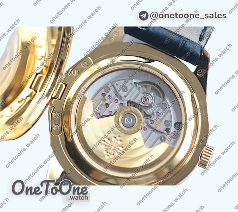 Реплика часов Patek Philippe Calatrava 5227 Yellow gold White&Black&Gold Dials Leather Strap MY9015 Mod