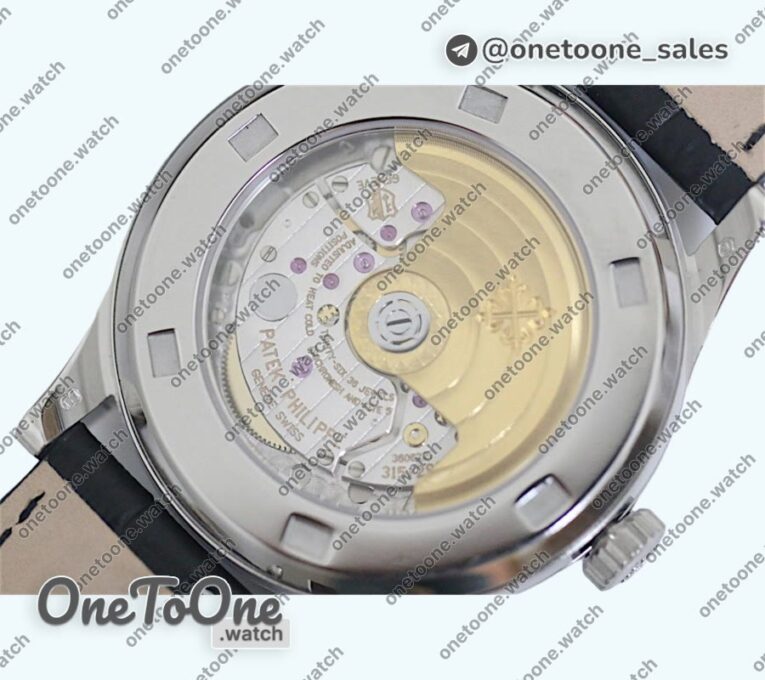 Реплика часов Patek Philippe Calatrava 5296G Stainless steel White Dial Leather Strap Miyota 9015 Mod