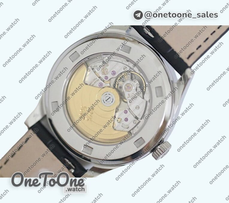 Реплика часов Patek Philippe Calatrava 5296G Stainless steel White Dial Leather Strap Miyota 9015 Mod