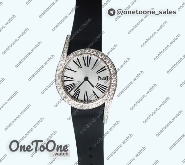 Реплика часов Piaget Limelight Gala G0 32mm Stainless steel Top-tier Копия один в один Silver Dial Black Fabric Strap Siwss Quartz