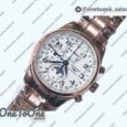 Реплика часов Longines Master Moonphase Chronograph Rose gold Top-tier Копия один в один White Dial Bracelet