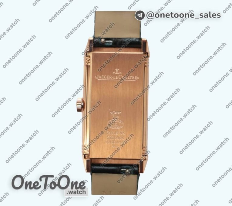 Реплика часов Jaeger-lecoultre Reverso Ladies Rose gold Red&White&Blue Dials Leather Strap Japan Quartz