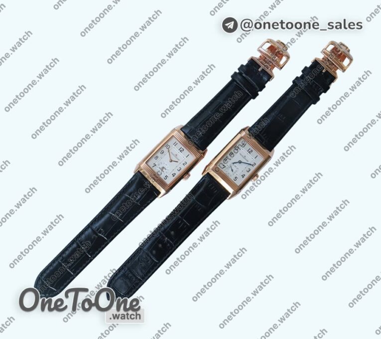 Реплика часов Jaeger-lecoultre Reverso Tribute Small Seconds Rose gold White Dial Leather M A