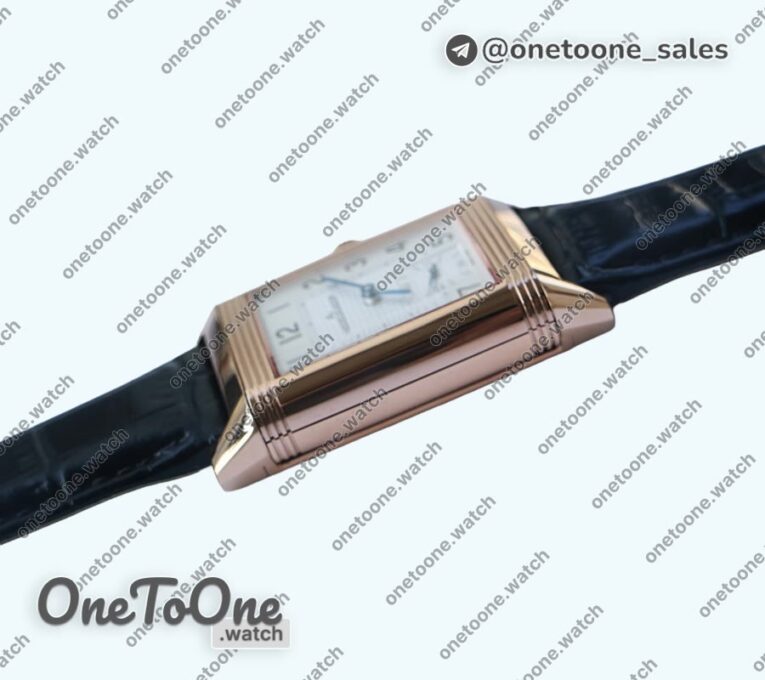 Реплика часов Jaeger-lecoultre Reverso Tribute Small Seconds Rose gold White Dial Leather M A