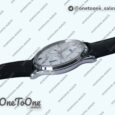 Реплика часов Jaeger-lecoultre Master Ultra Thin Réserve de Marche Stainless steel Top-tier Копия один в один White Dial on Black Leather Strap V3