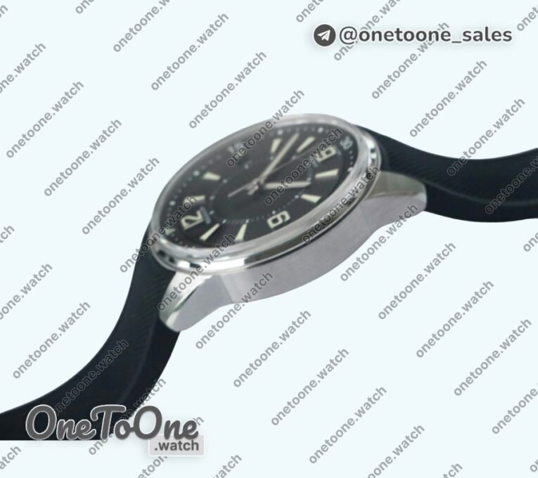 Реплика часов Jaeger-lecoultre Polaris Geographic Stainless steel Top-tier Копия один в один Black Dial on Black Rubber Strap MIYOTA 9015