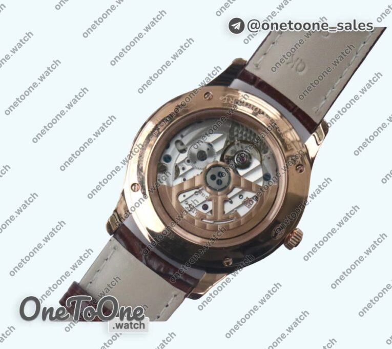 Реплика часов Jaeger-lecoultre Master Control Date 1542520 Rose gold Top-tier Копия один в один Black&White Dial Leather Strap
