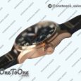 Реплика часов Iwc Big Pilot Real PR IW500909 "Le Petit Prince" Rose gold Blue Dial Top-tier Копия один в один on Brown Leather Strap