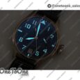 Реплика часов Iwc Big Pilot Real PR IW500909 "Le Petit Prince" Rose gold Blue Dial Top-tier Копия один в один on Brown Leather Strap