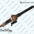 Реплика часов Iwc Big Pilot Real PR IW500909 "Le Petit Prince" Rose gold Blue Dial Top-tier Копия один в один on Brown Leather Strap