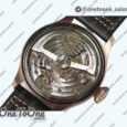 Реплика часов Iwc Big Pilot Real PR IW500909 "Le Petit Prince" Rose gold Blue Dial Top-tier Копия один в один on Brown Leather Strap