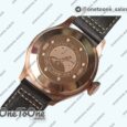 Реплика часов Iwc Big Pilot Real PR IW500909 "Le Petit Prince" Rose gold Blue Dial Top-tier Копия один в один on Brown Leather Strap