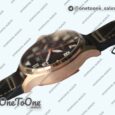 Реплика часов Iwc Big Pilot Real PR IW500909 "Le Petit Prince" Rose gold Blue Dial Top-tier Копия один в один on Brown Leather Strap