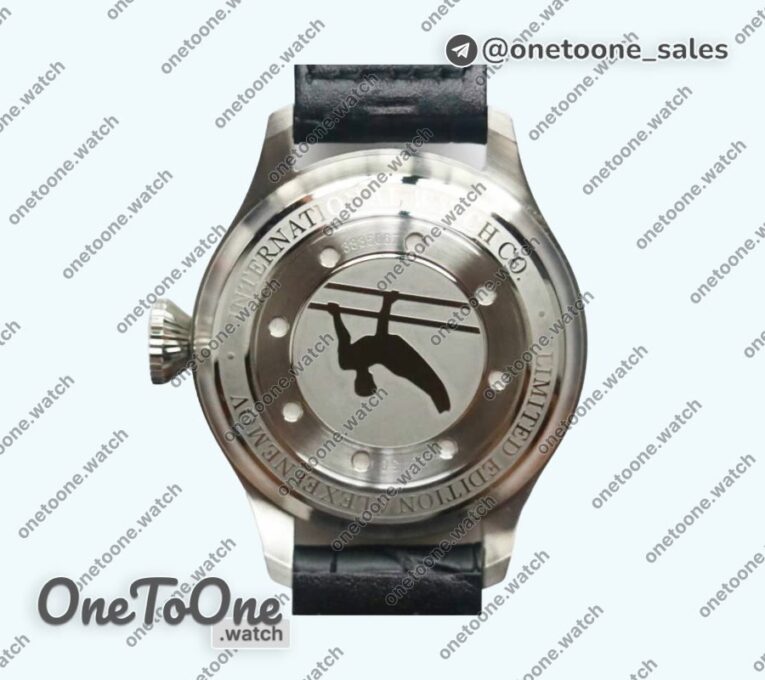 Реплика часов Iwc Big Pilot Real PR IW500431 RUStainless steelIAN "NEMOV" Top-tier Копия один в один on Black Leather Strap
