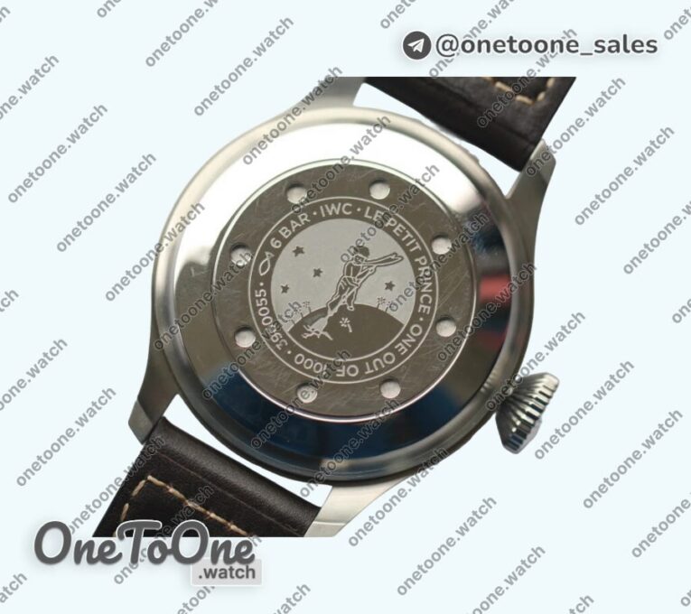 Реплика часов Iwc Big Pilot Real PR IW500908 "Le Petit Prince" Top-tier Копия один в один on Brown Leather Strap V2