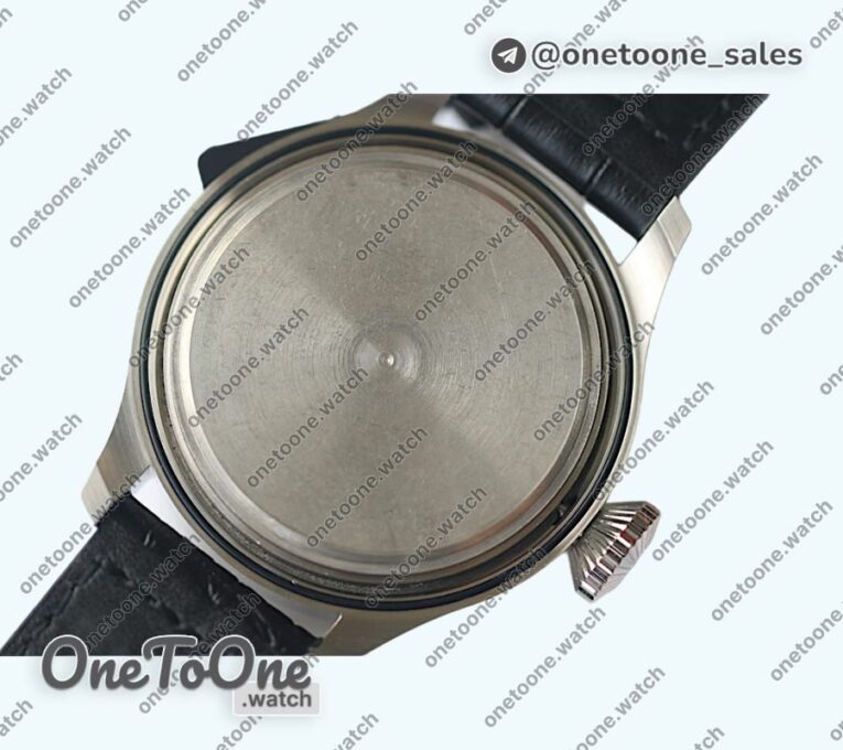 Реплика часов Iwc Big Pilot Real PR IW500906 Top-tier Копия один в один Silver Dial on Black Leather Strap