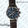 Реплика часов Iwc Pilot Chrono 377714 "Le Petit Prince" 2016 SIHH Blue Top-tier Копия один в один on Brown Leather Strap