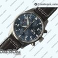 Реплика часов Iwc Pilot Chrono 377714 "Le Petit Prince" 2016 SIHH Blue Top-tier Копия один в один on Brown Leather Strap