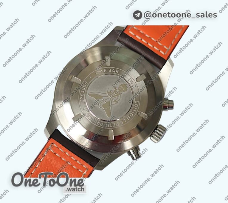 Реплика часов Iwc Pilot Chrono 377714 "Le Petit Prince" 2016 SIHH Blue Top-tier Копия один в один on Brown Leather Strap