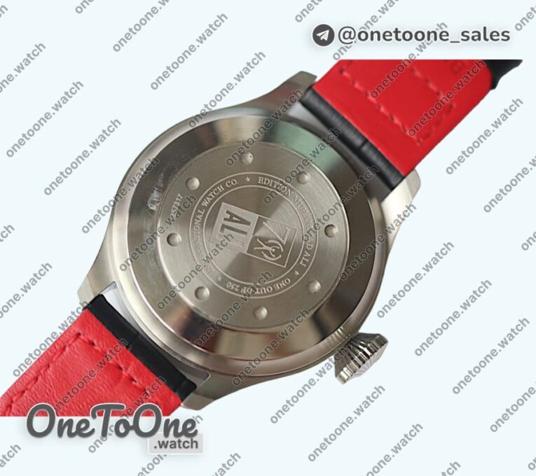 Реплика часов Iwc Big Pilot Real PR IW500433 "Muhammad Ali" Top-tier Копия один в один on Black Leather Strap