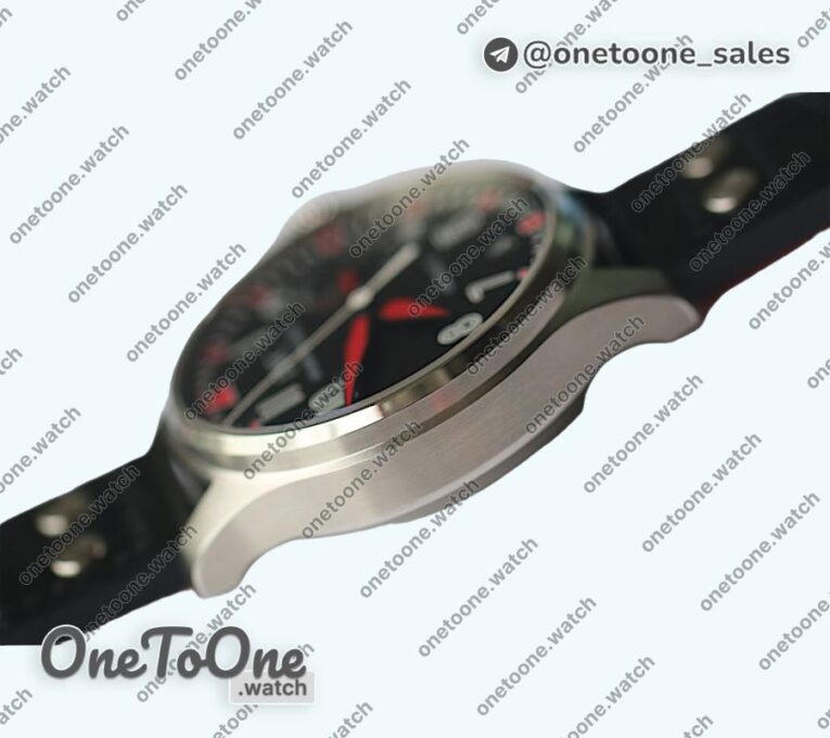 Реплика часов Iwc Big Pilot Real PR IW500433 "Muhammad Ali" Top-tier Копия один в один on Black Leather Strap